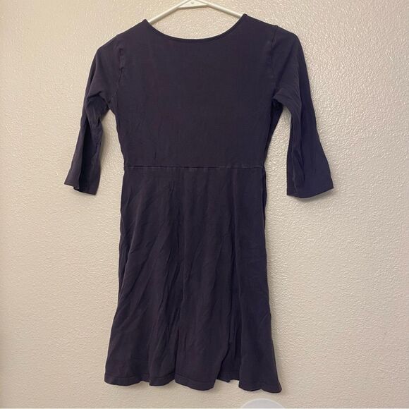 Old Navy Fit flare 3/4 long Sleeve basic Dress purple stars 100% cotton L 10-12 - Picture 2 of 7